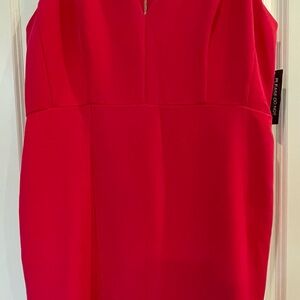 Fuscia Pink dress size 12. Sleeveless fitted full back zipper, front slit.